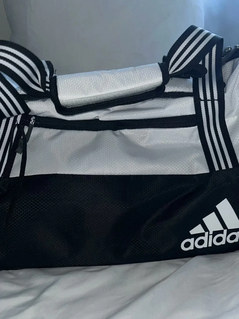 Adidas three stripes Black & White  Duffle Bag (new never used)